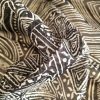 Tesatura din bumbac - tip batist cu motive geometrice , Alb - Negru