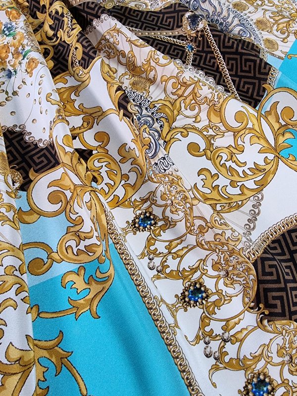 Țesătură crepe de chine din matase naturala - design Versace