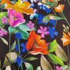 Țesătură twill din matase naturala - design floral