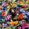 Țesătură twill din matase naturala - design floral