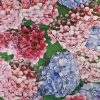 Țesătură din mătase Naturală- twill cu design floral, Rosu - Albastru - Lavanda - Verde