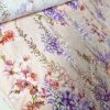 Tesatura din bumbac brodat si imprimat cu glicina - design floral
