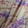Tesatura din bumbac brodat si imprimat cu glicina - design floral