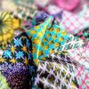Tesatura jerse din viscoza cu elastan  - design efect broderie