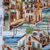 Tesatura din matase naturala cu elastan -  peisaj reinterpretat Venetia