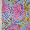 Tesatura din matase naturala cu elastan -  design floral
