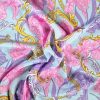 Tesatura din matase naturala cu elastan -  design floral