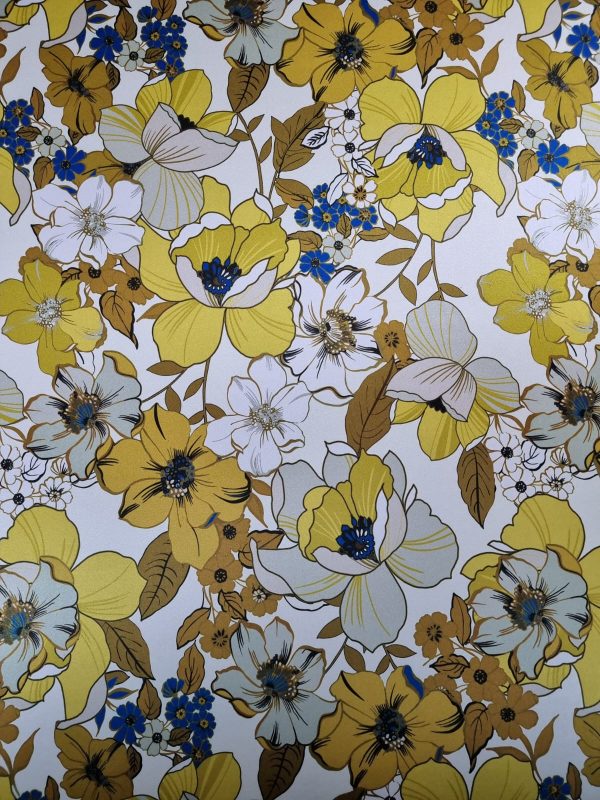 Tesatura din matase naturala cu elastan -  design floral