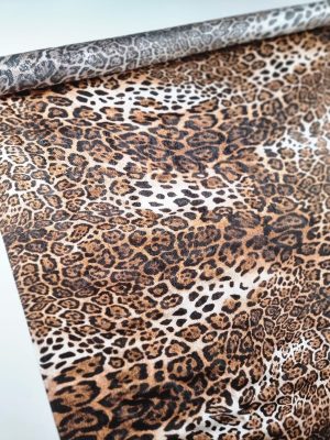 Tesatura crepe de chine din matase naturala  - animal print