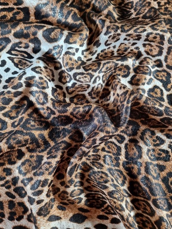 Tesatura crepe de chine din matase naturala  - animal print