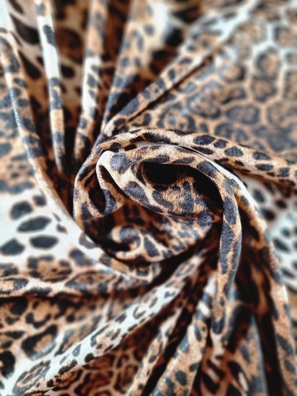 Tesatura crepe de chine din matase naturala  - animal print