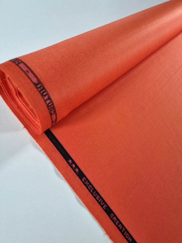 Stofa din lana cu elastan - design uni, Portocaliu – orange