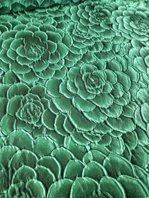 Tesatura Jacquard - design floral, Verde