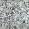 Tesatura din matase naturala cu  elastan - design exotic, Ivoire – Bleu - Vernil