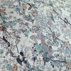 Tesatura din matase naturala cu  elastan - design exotic, Ivoire – Bleu - Vernil