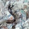 Tesatura din matase naturala cu  elastan - design exotic, Ivoire – Bleu - Vernil