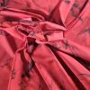 Țesătură imprimata - design floral , Rosu - negru