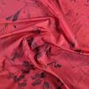 Țesătură imprimata - design floral , Rosu - negru