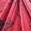 Țesătură imprimata - design floral , Rosu - negru