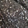 Tesatura cu micropaiete dese brodate pe tulle elastic , Negru - imagine 4