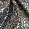Tesatura cu micropaiete dese brodate pe tulle elastic , Negru - imagine 3