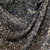Tesatura cu micropaiete dese brodate pe tulle elastic , Negru - imagine 2