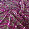 Tesatura din tulle brodat cu paiete, Auriu/Cyclamen - imagine 5