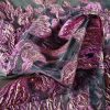 Tesatura  jacquard tip organza cu fir metalizat, Roz/Negru - imagine 2