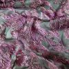 Tesatura  jacquard tip organza cu fir metalizat, Roz/Negru - imagine 5