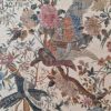 Tesatura din bumbac - denim cu design exotic, Multicolor pe fond bej deschis - imagine 3