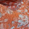 Tesatura  jacquard - design reliefat cu tematica florala, Portocaliu cărămiziu - imagine 2