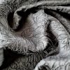Tesatura  jacquard - design floral reliefat , Negru - imagine 6