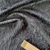 Tesatura  jacquard - design floral reliefat , Negru - imagine 5