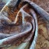 Tesatura din bumbac - denim cu design exotic, Turcoaz/Albastru Indigo - imagine 3