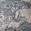 Tesatura din bumbac - denim cu design exotic, Gri antracit - imagine 6