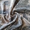 Tesatura din bumbac - denim cu design exotic, Gri antracit - imagine 4