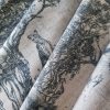 Tesatura din bumbac - denim cu design exotic, Gri antracit - imagine 2