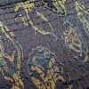 Tesatura premium jacquard - design reliefat, Maro - ciocolata / Auriu – mustar