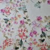 Tesatura premium din matase naturala - tip bourette cu design floral, Multicolor