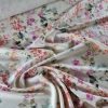Tesatura premium din matase naturala - tip bourette cu design floral, Multicolor - imagine 2