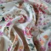 Tesatura premium din matase naturala - tip bourette cu design floral, Multicolor - imagine 6