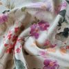 Tesatura premium din matase naturala - tip bourette cu design floral, Multicolor - imagine 5