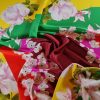 Tesatura din matase naturala crepe de chine  - tip panou cu design floral  , Multicolor