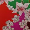 Tesatura din matase naturala crepe de chine  - tip panou cu design floral  , Multicolor - imagine 8