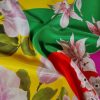 Tesatura din matase naturala crepe de chine  - tip panou cu design floral  , Multicolor - imagine 5
