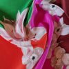 Tesatura din matase naturala crepe de chine  - tip panou cu design floral  , Multicolor - imagine 4