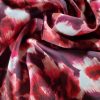 Tesatura tafta , tip mikado - design floral double face, Rosu Bordo - imagine 3