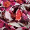 Tesatura tafta , tip mikado - design floral double face, Rosu Bordo - imagine 2