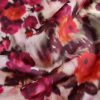Tesatura tafta , tip mikado - design floral double face, Rosu Bordo - imagine 6