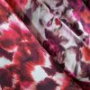Tesatura tafta , tip mikado - design floral double face, Rosu Bordo - imagine 9